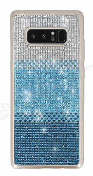 Samsung Galaxy Note 8 Tal Geili Mavi Silikon Klf