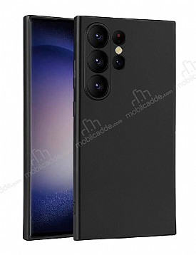 Samsung Galaxy S24 Ultra Kamera Korumal Mat Siyah Silikon Klf