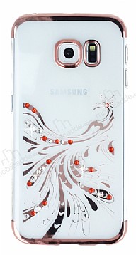 Samsung Galaxy S6 Edge Rose Gold Peacock Tal effaf Silikon Klf
