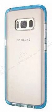 Samsung Galaxy S8 Mavi Kenarl effaf Silikon Klf