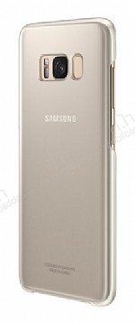 Samsung Galaxy S8 Orjinal Clear Cover Gold Rubber Klf