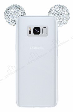 Samsung Galaxy S8 Plus Tal Kulakl Silver Silikon Klf