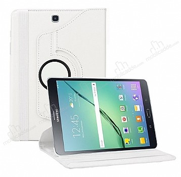Samsung Galaxy Tab S2 Wi-Fi 8 360 Derece Dner Standl Beyaz Deri Klf