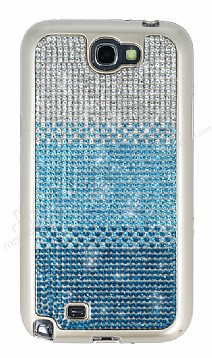 Samsung N7100 Galaxy Note 2 Tal Geili Mavi Silikon Klf