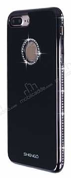 Shengo iPhone 7 Plus / 8 Plus Tal Siyah Silikon Klf