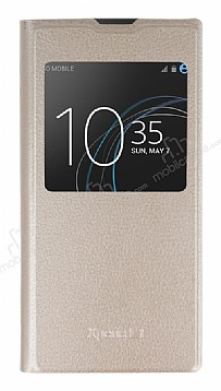 Sony Xperia L1 Pencereli nce Kapakl Gold Klf