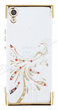 Sony Xperia XA1 Gold Peacock Tal effaf Silikon Klf