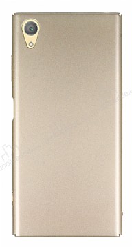 Sony Xperia XA1 Plus Tam Kenar Koruma Gold Rubber Klf