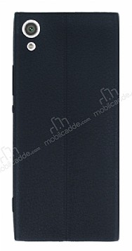 Sony Xperia XA1 Ultra Deri Desenli Ultra nce Siyah Silikon Klf