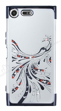 Sony Xperia XZ Premium Siyah Peacock Tal effaf Silikon Klf