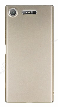 Sony Xperia XZ1 Tam Kenar Koruma Gold Rubber Klf