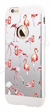 Totu Design Flamingo iPhone 6 Plus / 6S Plus Resimli Metal Klf