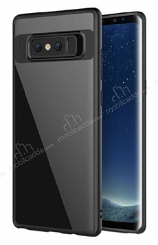 Totu Design Samsung Galaxy Note 8 Kamera Korumal Silikon Kenarl Siyah Rubber Klf