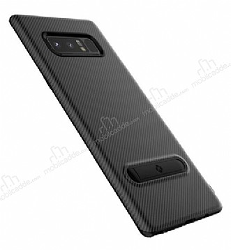 Totu Design Samsung Galaxy Note 8 Standl Karbon Siyah Rubber Klf