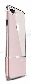 Usams Ease Series iPhone 7 Plus / 8 Plus Metal effaf Rose Gold Silikon Klf