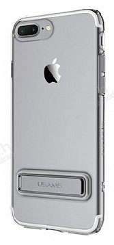 Usams iPhone 7 Plus / 8 Plus Standl Dark Silver Silikon Klf
