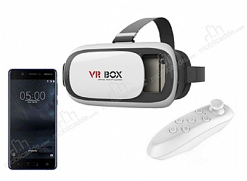 VR BOX Nokia 5 Bluetooth Kontrol Kumandal 3D Sanal Gereklik Gzl