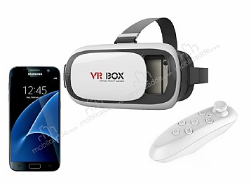 VR BOX Samsung Galaxy S7 Bluetooth Kontrol Kumandal 3D Sanal Gereklik Gzl