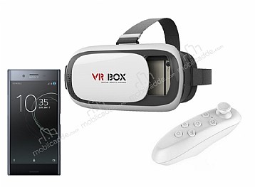 VR BOX Sony Xperia XZ Premium Bluetooth Kontrol Kumandal 3D Sanal Gereklik Gzl