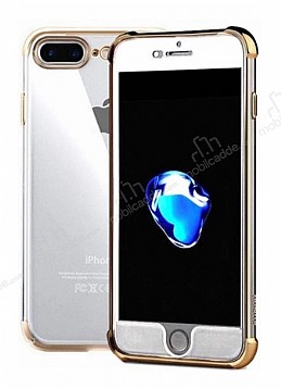 Xundd Armor Series iPhone 7 Plus / 8 Plus 360 Derece Koruma Gold Kenarl Silikon Klf