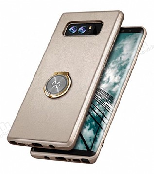 Xundd Vette Series Samsung Galaxy Note 8 Silikon Kenarl Gold Deri Klf