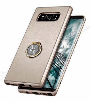 Xundd Vette Series Samsung Galaxy S8 Plus Silikon Kenarl Gold Deri Klf