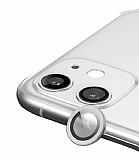 iPhone 12 Metal Kenarl Cam Silver Kamera Lensi Koruyucu
