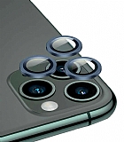 Apple iPhone 12 Pro Max 6.7 in Metal Kenarl Cam Lacivert Kamera Lensi Koruyucu