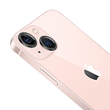 Apple iPhone 13 Mini Metal Kenarl Cam Siyah Kamera Lensi Koruyucu