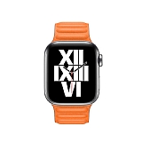 Apple Watch 4 / Watch 5 Turuncu Deri Kordon 40 mm