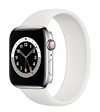 Apple Watch 4 Solo Loop Beyaz Silikon Kordon 38mm