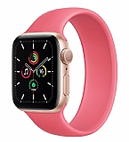 Apple Watch 4 / Watch 5 Solo Loop Pembe Silikon Kordon 40mm