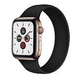 Apple Watch 4 / Watch 5 Solo Loop Siyah Silikon Kordon 40mm