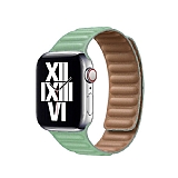 Apple Watch SE Ak Yeil Deri Kordon 40 mm