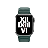 Apple Watch 4 / Watch 5 Koyu Yeil Deri Kordon 40 mm