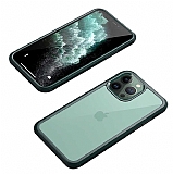 Dafoni Extra iPhone 13 Pro 360 Derece Koruma Cam Yeil Klf