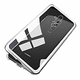Dafoni Glass Guard Huawei Mate 20 Lite Metal Kenarl Cam Silver Klf