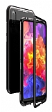 Dafoni Glass Guard Huawei P30 Lite Metal Kenarl Cam Siyah Klf