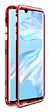 Dafoni Glass Guard Huawei P30 Pro Metal Kenarl Cam Krmz Klf