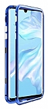 Dafoni Glass Guard Huawei P40 Metal Kenarl Cam Mavi Klf