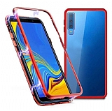 Dafoni Glass Guard Samsung Galaxy A9 2018 Metal Kenarl Cam Krmz Klf
