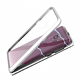 Dafoni Glass Guard Samsung Galaxy S9 Metal Kenarl Cam Silver Klf