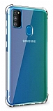 Dafoni Hummer Samsung Galaxy M30S Ultra Koruma Silikon Kenarl effaf Klf