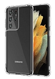 Dafoni Hummer Samsung Galaxy S21 Ultra Sper Koruma Silikon Kenarl effaf Klf