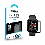 Eiroo Apple Watch 4 / Watch 5 Tempered Glass Premium Siyah Full Cam Ekran Koruyucu (44 mm)