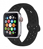 Eiroo Apple Watch 4 / Watch 5 Siyah Spor Kordon (44 mm)