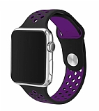 Eiroo Apple Watch Siyah-Mor Spor Kordon (38 mm)