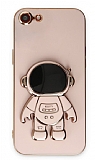 Eiroo Astronot iPhone 7 / 8 Standl Pembe Silikon Klf