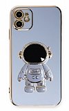 Eiroo Astronot iPhone 11 Standl Mavi Silikon Klf