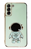Eiroo Astronot Samsung Galaxy S21 Plus Standl Yeil Silikon Klf